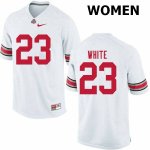 NCAA Ohio State Buckeyes Women's #23 De'Shawn White White Nike Football College Jersey IPN1845UA